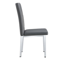 4 piece set of gray armless dining chairs brings a touch of elegance