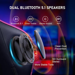 Gaming Chair with Footrest Speakers Video Game Chair Bluetooth Music