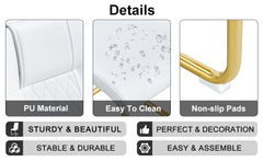 Modern dining chairs, dining room chairs, and golden leg cushioned
