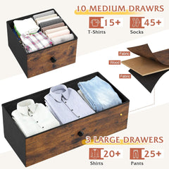 Dresser with 13 Drawers Dresser TV Stand for 55" TV Long Dresser for