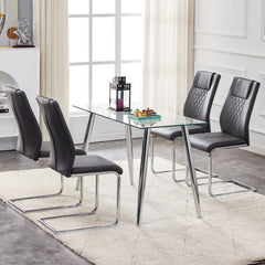 Modern Dining Chairs with Faux Leather Padded Seat Dining Living Room