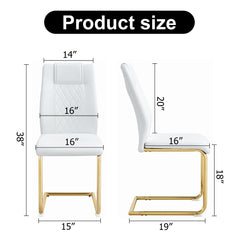 Modern dining chairs, dining room chairs, and golden leg cushioned
