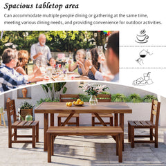 High-quality Acacia Wood Outdoor Table and Chair Set, Suitable for