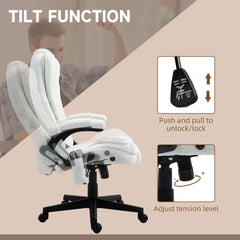 6 Point Vibrating Massage Office Chair with Heat, Velvet High Back