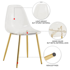 Modern minimalist transparent dining chair, plastic chair, armless
