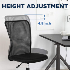 Home Office Chair Mid Back Mesh Desk Chair Armless Computer Chair