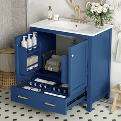 30  Gray Bathroom Vanity With Single Sink, Combo Cabinet Undermount