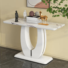 Modern Simple Glossy White Rectangular Counter Bar Table MDF 47.24 x