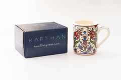 Set of 4 Handmade in Türkiye Ceramic Botanical Mugs - 9 Styles