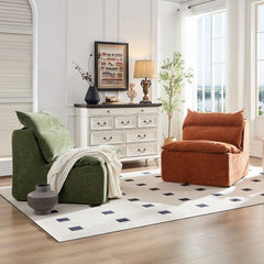 Accent Armless Chair Lazy Floor Seating, Single Sofa Lounger Leisure