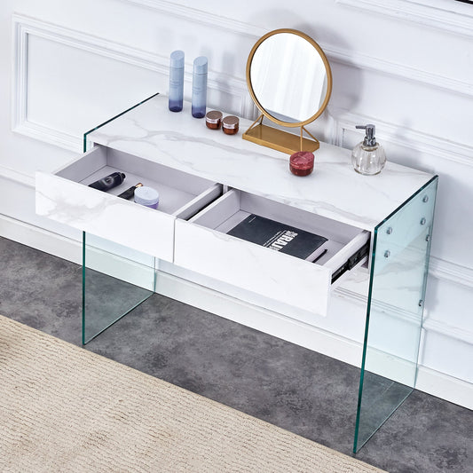 White environmental protection MDF minimalist dresser, desk, desktop