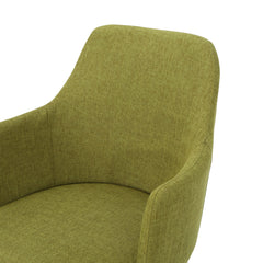 Classic Twist Dining Chair Set with Contoured Support in Green Fabric