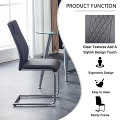 Modern Dining Chairs with Faux Leather Padded Seat Dining Living Room