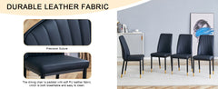A set of 4 dining chairs, black dining chair set, PU material high