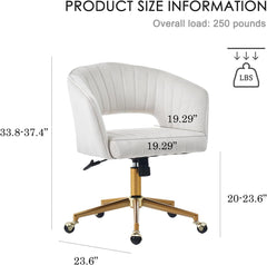 Home Office Chair Swivel Velvet Desk Chair, Vanity Chair with 360