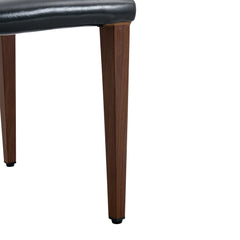 Two black PU dining chairs, simple and versatile, comfortable and