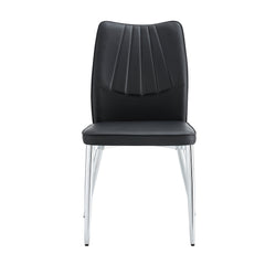 Modern Middle Ages Style Black Dining Chairs with PU Cushions and