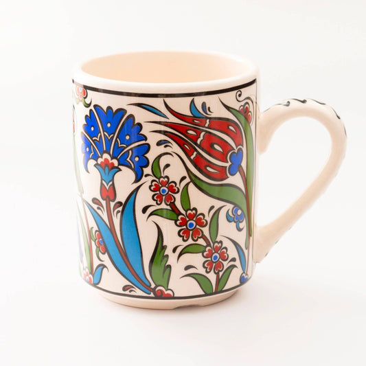 Set of 4 Handmade in Türkiye Ceramic Botanical Mugs - 9 Styles