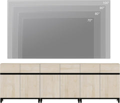 Modern TV Stand for Tvs up to 110 Inch, 3 in 1 Wood Entertainment