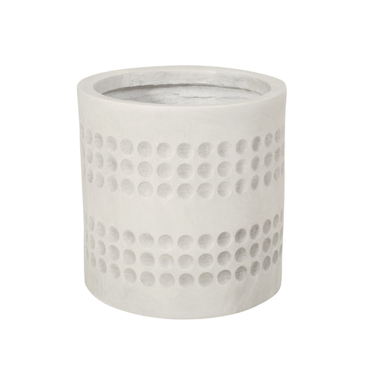 10-inch Cube Antique White MGO Planter