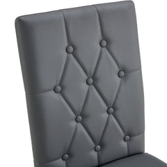 4 piece set of gray armless dining chairs brings a touch of elegance