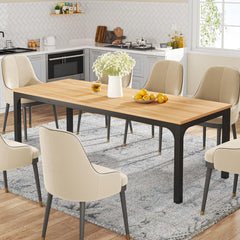 Dining Table for 6-8 People, 78-Inch Large Narrow Long Rectangular