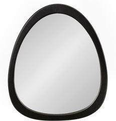 Mckinder Mid-Century Asymmetrical Wood Wall Mirror, 24 X 28, Black,