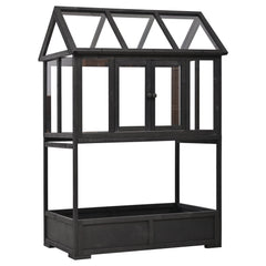 Garden Wood Portable Cold Frame with Movable Wheels Mini Greenhouse