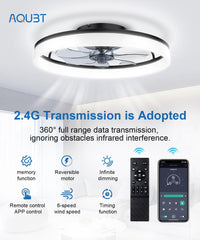 Ceiling Fans with Lights and Remote, 20" Fandelier Ceiling Fan Flush