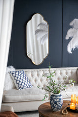 22.4x1x48' Champagne Gold Decorative Wall Mirror with Notched Edges