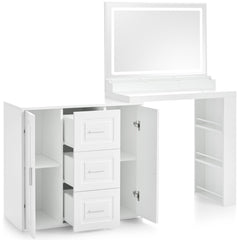 59' Makeup Vanity Desk with Mirror, Vanity Mirror with Lights,
