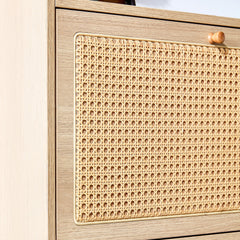 Modern minimalist storage cabinet, Japanese rattan shoe cabinet, bed