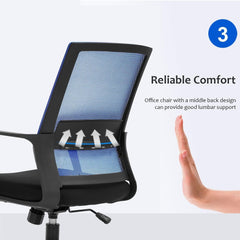 Office Chair Ergonomic Desk Task Chair Mesh Computer Chair Mid-Back