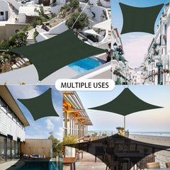 Waterproof Sun Shade Sails Canopy Awning Shelter, Uv Blockage Backyard Patio Garden Carport(8'X10', Green)