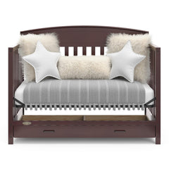Benton 5-In-1 Convertible Crib With Drawer (Espresso) - Converts From Baby Crib To Toddler Bed, Daybed And Full-Size Bed, Fits