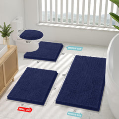 Luxury Chenille Bathroom Rugs 47X17, Extra Soft And Absorbent Shaggy Bath Mat, Hine Washable, Non-Slip Plush Carpet Runner For