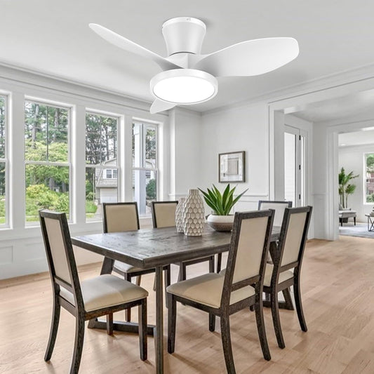 Quiet Ceiling Fan with LED Light DC Motor 32 Inch Large Air Volume