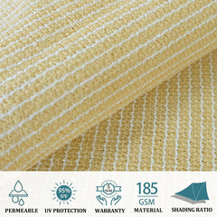 10'X10' Sun Shade Sails Curved Canopy Square Beige 185Gsm Shade Sail Permeable For Patio De Yard Backyard, (We Make Custom