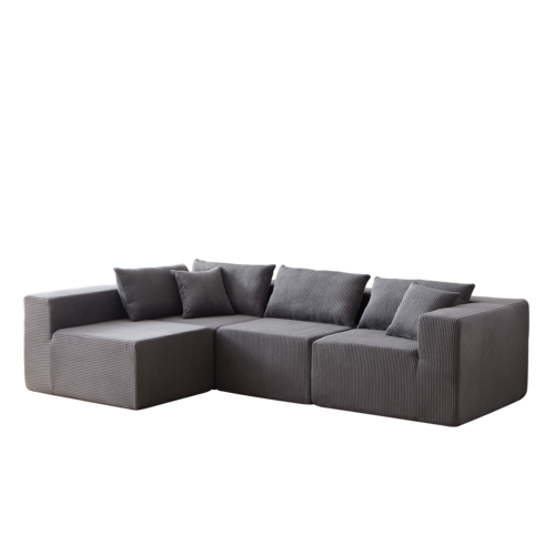 104-Inch Corduroy Modular L Shaped Sectional Sofa,Luxury Floor Couch