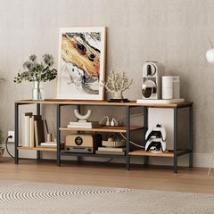 TV Stand with Power Outlets to 65 Inches, TV Console Table with Open