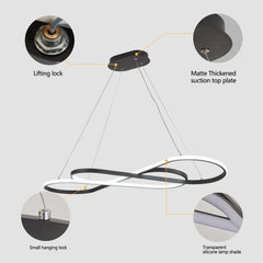 Modern LED Pendant Light, Infinity Design Hanging Ceiling Fixture,