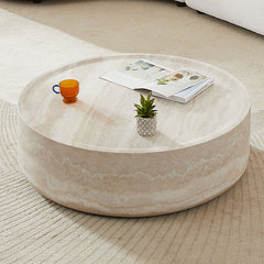 31.49''  Faux MARS Pattern Coffee Tables for Living Room Round Tea