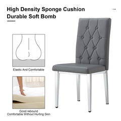 4 piece set of gray armless dining chairs brings a touch of elegance