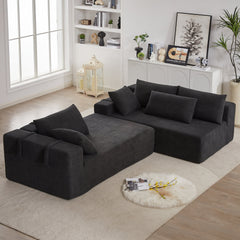 Modern Chenille Upholstered Sectional Sofa Couch Set,Modular 108' L