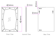 Queen Etched Beveled Bathroom/Vanity Mirror