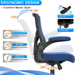 Office Chair, High Back Desk Chair Adjustable Height and Ergonomic