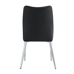 Modern Middle Ages Style Black Dining Chairs with PU Cushions and