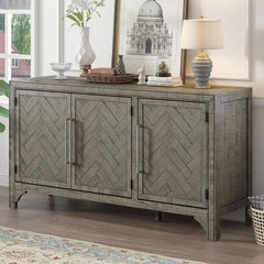 Modern Wood Buffet Sideboard with 3 Doors, Farmhouse Free Standing