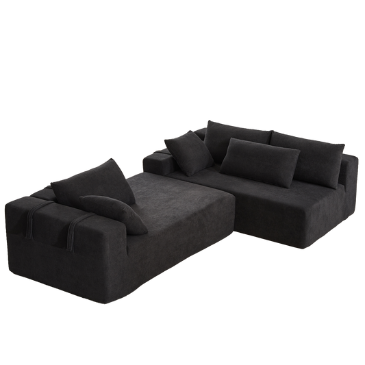 Modern Chenille Upholstered Sectional Sofa Couch Set,Modular 108' L