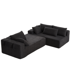 Modern Chenille Upholstered Sectional Sofa Couch Set,Modular 108' L